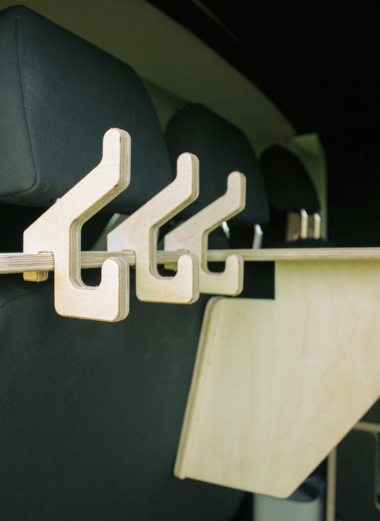 Head Rest Coat Hooks + Table Shelf TWIN SEAT