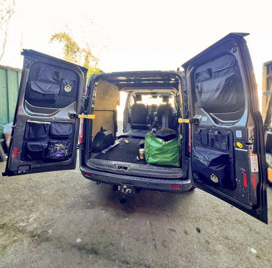 Transit Custom (2012-23)Barn Door Storage Pocket Organiser 2.0 NEW UPDATE VERSION