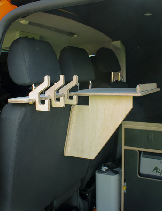 Head Rest Coat Hooks + Table Shelf TWIN SEAT