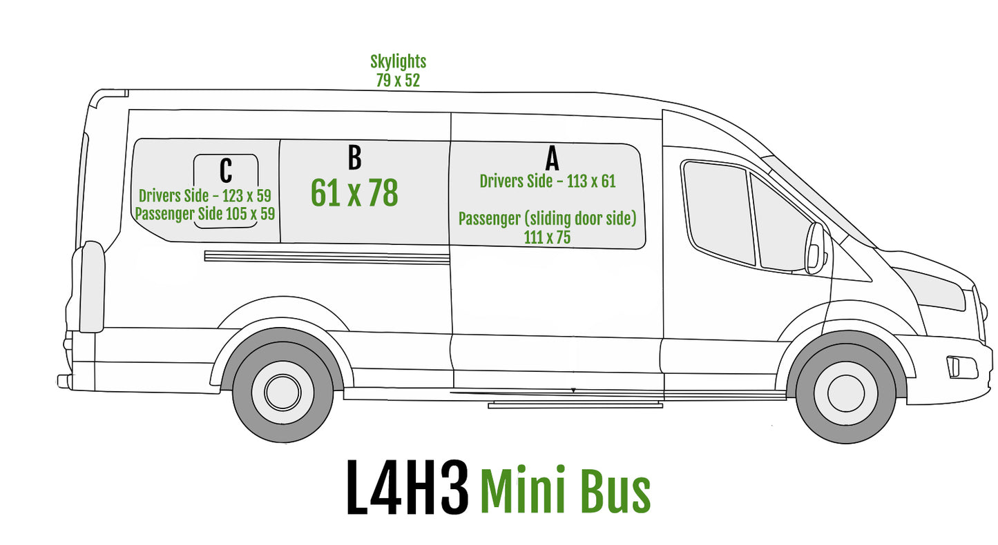 Ford Transit MK8 Mini Bus H3L4 - Thermal Screens
