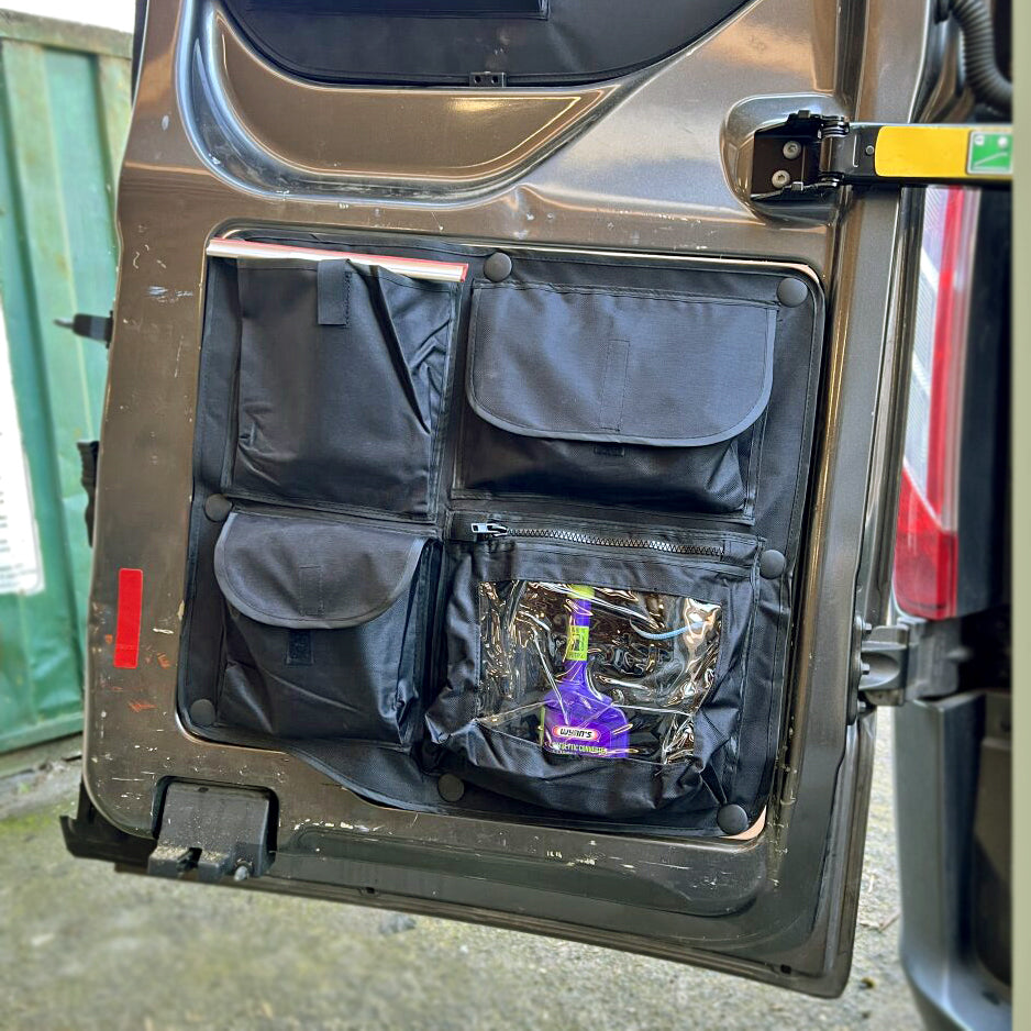 Transit Custom (2012-23)Barn Door Storage Pocket Organiser 2.0 NEW UPDATE VERSION